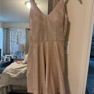 Speechless Gold Sleeveless V-Neck Sundress